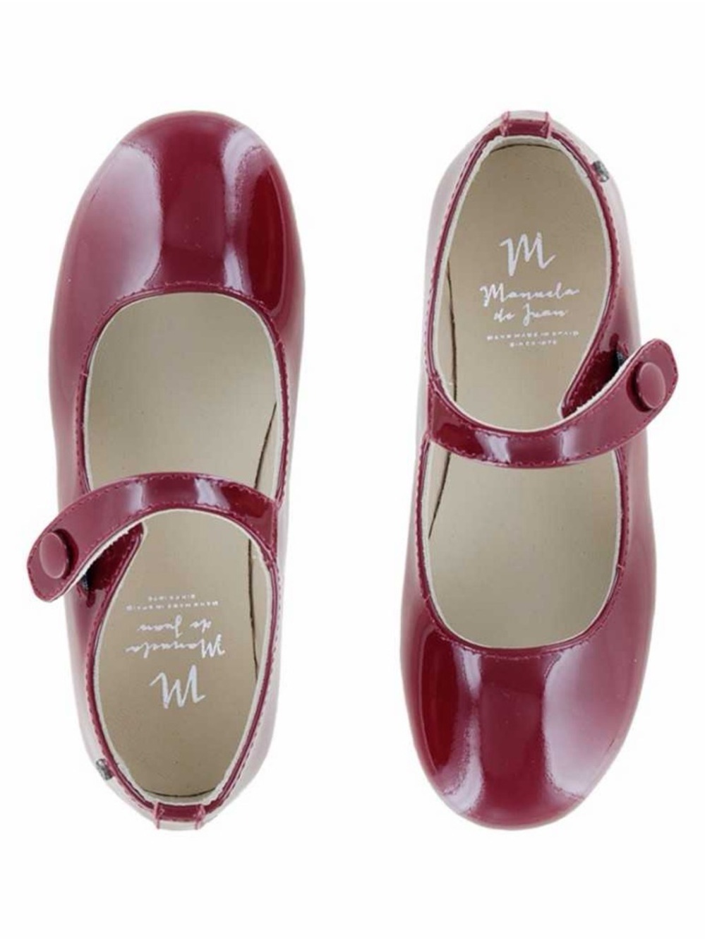Manuela de Juan Mimi Carmen Patent Mary Jane Shoes Red EU 23 US 7 Spain